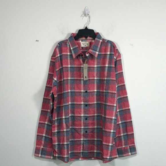 Normal Brand Men's Twisted Yarn Long Sleeve Plaid Button Up Shirt, Size XL - Red - Picture 4 of 12